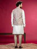 Kurta with Kashmiri works on Bundi and Aligadi pants. - KORANM