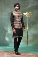  Printed Black Bandi Set