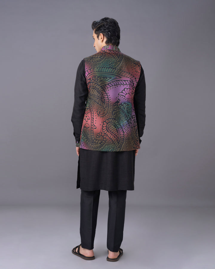 Artisan Black Silk Kurta Set