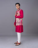 Effortless Elegance Pink Kurta Jacket Set