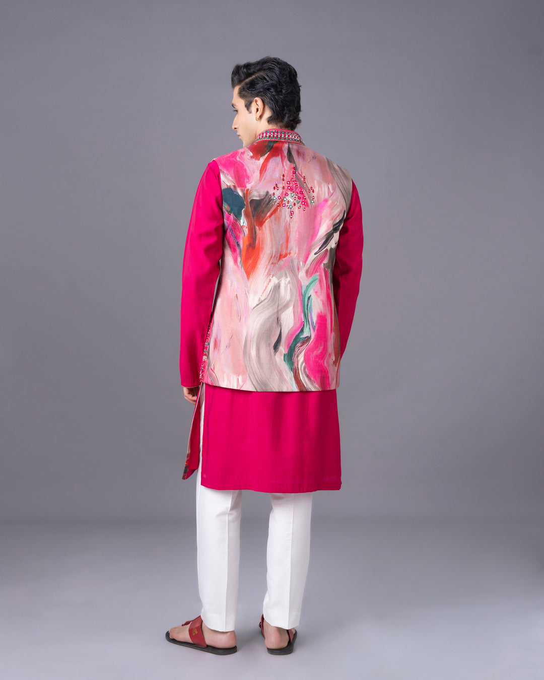 Effortless Elegance Pink Kurta Jacket Set