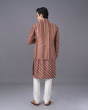 Elegance Coffee Kurta Set with Bandi