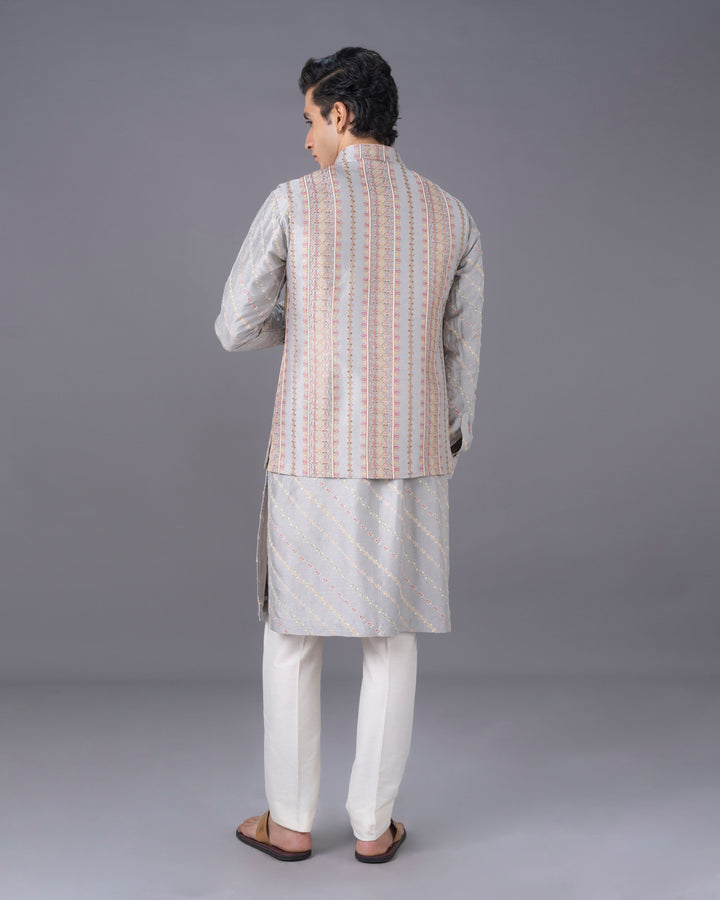Subtle Grey Kurta Alighari Set