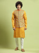 Tuscan Yellow Patola Kurta Bandi Set