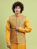 Tuscan Yellow Patola Kurta Bandi Set - KORANM