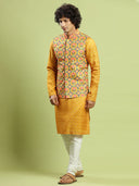 Tuscan Yellow Patola Kurta Bandi Set - KORANM