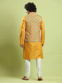 Tuscan Yellow Patola Kurta Bandi Set - KORANM