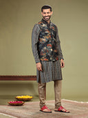Kurta set with digital block pint on Bundi and Chudidar. - KORANM