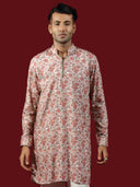 Pastel Hues Printed Blended Silk Short Kurta Set - KORANM