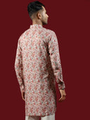 Pastel Hues Printed Blended Silk Short Kurta Set - KORANM