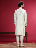 Sherwani Set with Hand Highlight and Churidar Dupatta.