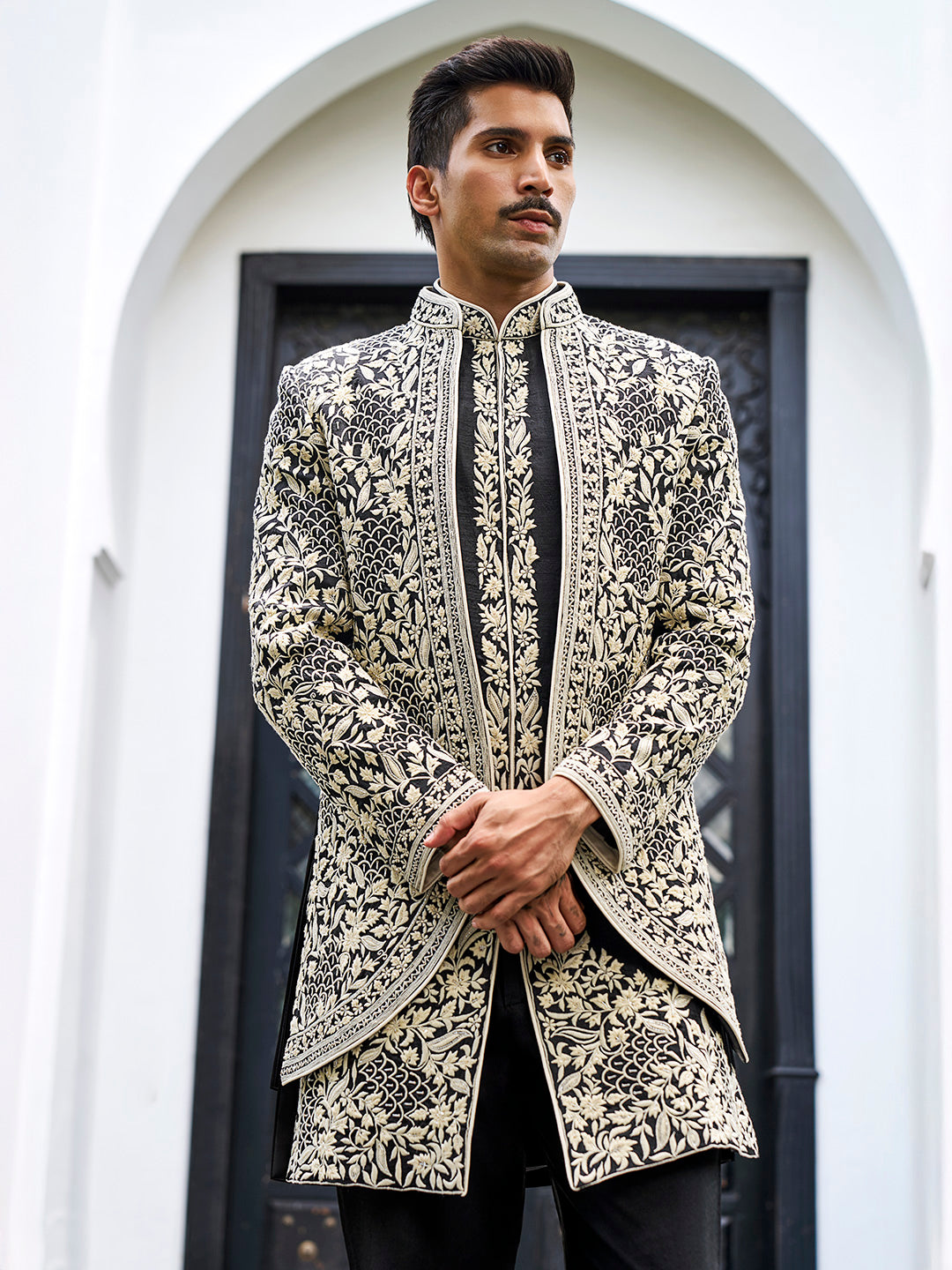 Timeless Black Indowestern in Anarkali Silk – Where Heritage Meets High Fashion