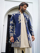Royal Navy Indowestern in Velvet Silk – A Regal Fusion of Classic & Contemporary