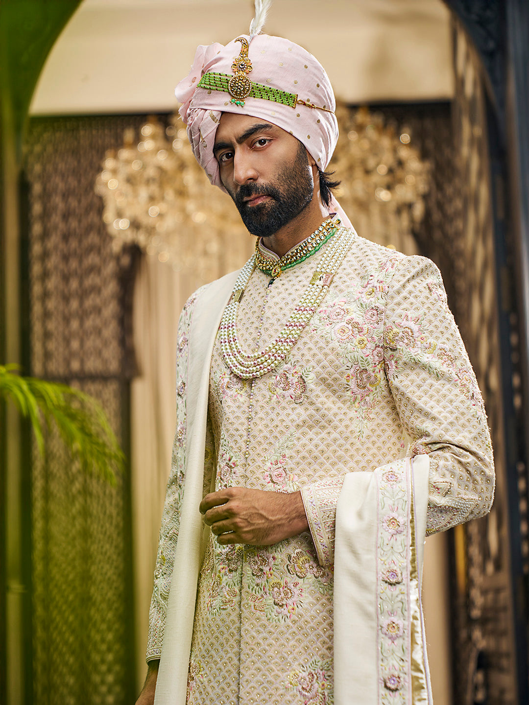 Classic Cream Sherwani in Khadi Silk – Understated Elegance for the Modern Groom