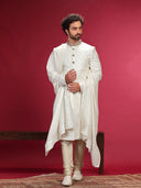 Sherwani Set with Hand Work and Churidar Dupatta.