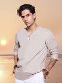 Natural Linen Short Kurta with Full Sleeves