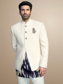 Cream Matka Silk Jodhpuri Set – Aditya Roy Kapur Collection