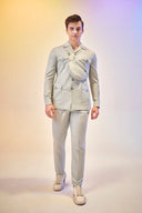 Powder Mint Indo Western Safari Set