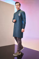 Teal Green Zipper Kurta Set