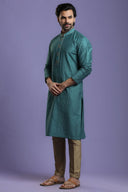 Rama Green Ethnic Embroidered Kurta Set