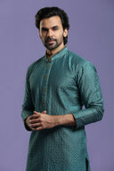 Rama Green Ethnic Embroidered Kurta Set - KORANM