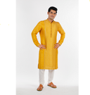Vibrant Yellow Festive Silk Kurta For Men