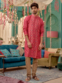 Elegant Kurta With Print Work and an Aligadi Pant