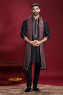 Black Banarasi Jacquard Silk Kurta Set with Printed Dupatta