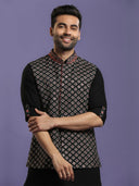 Jet Black Kurta Salwar Set With Embroidered Bandi Jacket - KORANM
