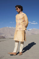 Golden Rays Embroidered Bandi Kurta Set - KORANM