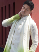Fresh Leaf Green Ombre Kurta Jacket Set