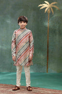 Multi-Coloured Cotton Silk Printed Kurta Set