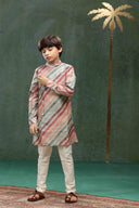 Multi-Coloured Cotton Silk Printed Kurta Set
