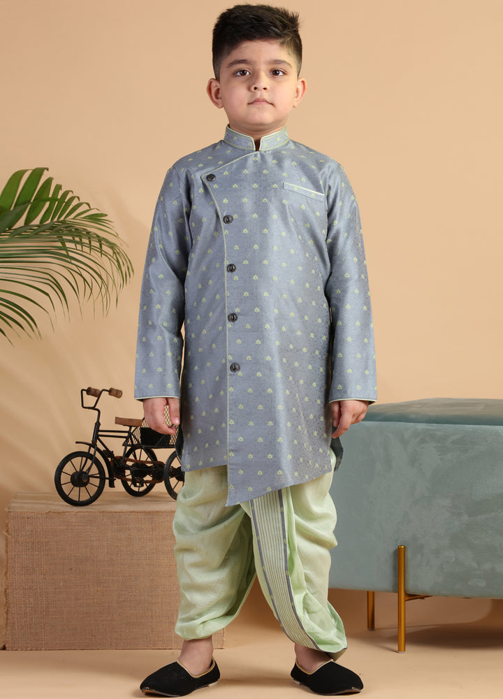 Slate Grey Kurta Dhoti Set