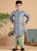 Slate Grey Kurta Dhoti Set