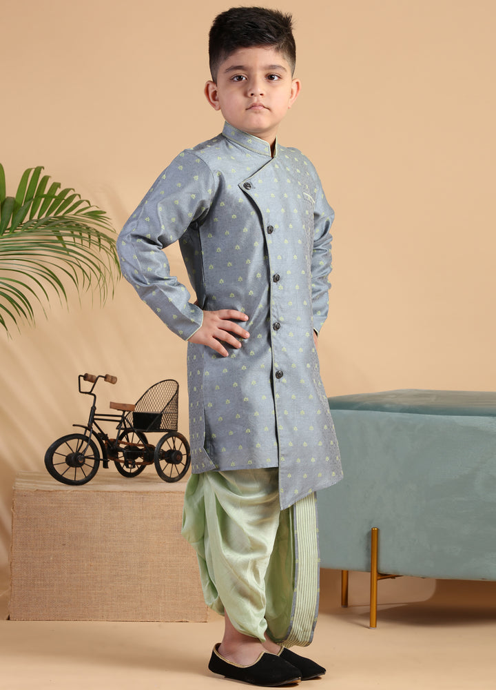 Slate Grey Kurta Dhoti Set