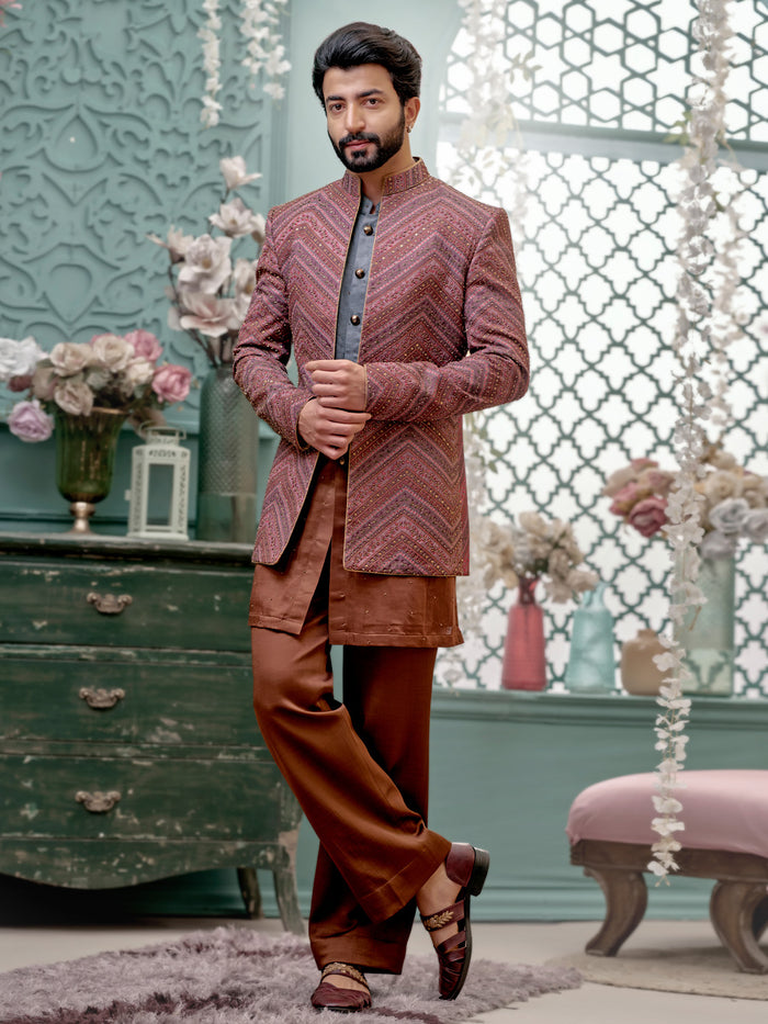 Ombre Indo-Western With Embroidery Work and Trouser