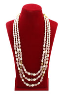 Pink And Cream Layered Moti Mala for Groom