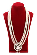Pastel Pink Layered Beaded Mala with a Pendant