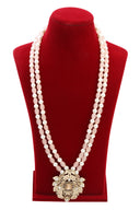 Peach And Cream Layered Moti Mala
