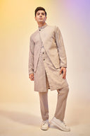 Classic Natural Beige Indo Western Kurta for Men