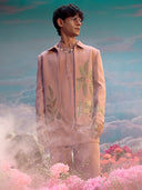 Mauve Hojri Silk Embroidered Jodhpuri Set