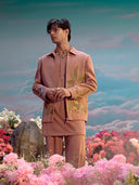 Mauve Hojri Silk Embroidered Jodhpuri Set