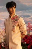 Natural Multicolour Embroidered Bandi Kurta Set