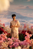 Natural Multicolour Embroidered Bandi Kurta Set