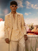 Cream Velvet Embroidered Jodhpuri Set – Carnival Collection