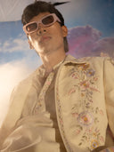 Cream Velvet Embroidered Jodhpuri Set – Carnival Collection