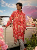 Multi-Color Linen Satin Embroidered & Printed Kurta Set with Dupatta – Carnival Collection