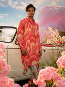Multi-Color Linen Satin Embroidered & Printed Kurta Set with Dupatta – Carnival Collection