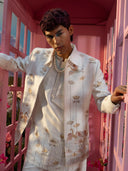 Ivory Khadi Silk Embroidered Jodhpuri Set – Carnival Collection